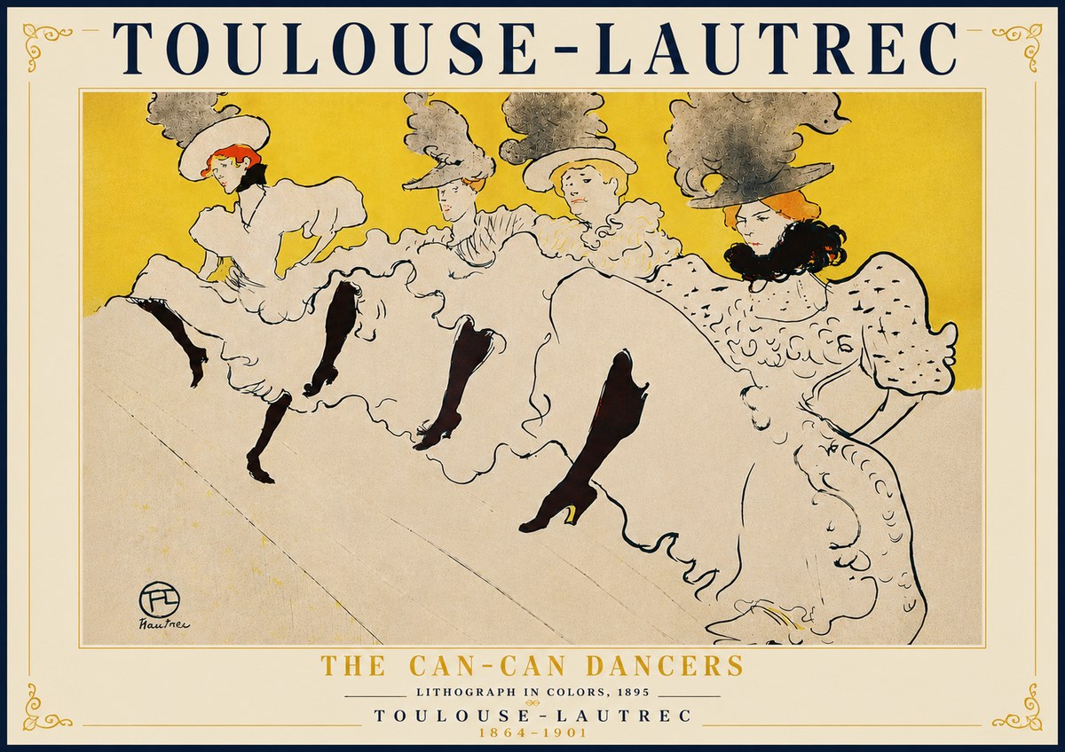 Toulouse-Lautrec The Can-can Dancers No6 - Plakat