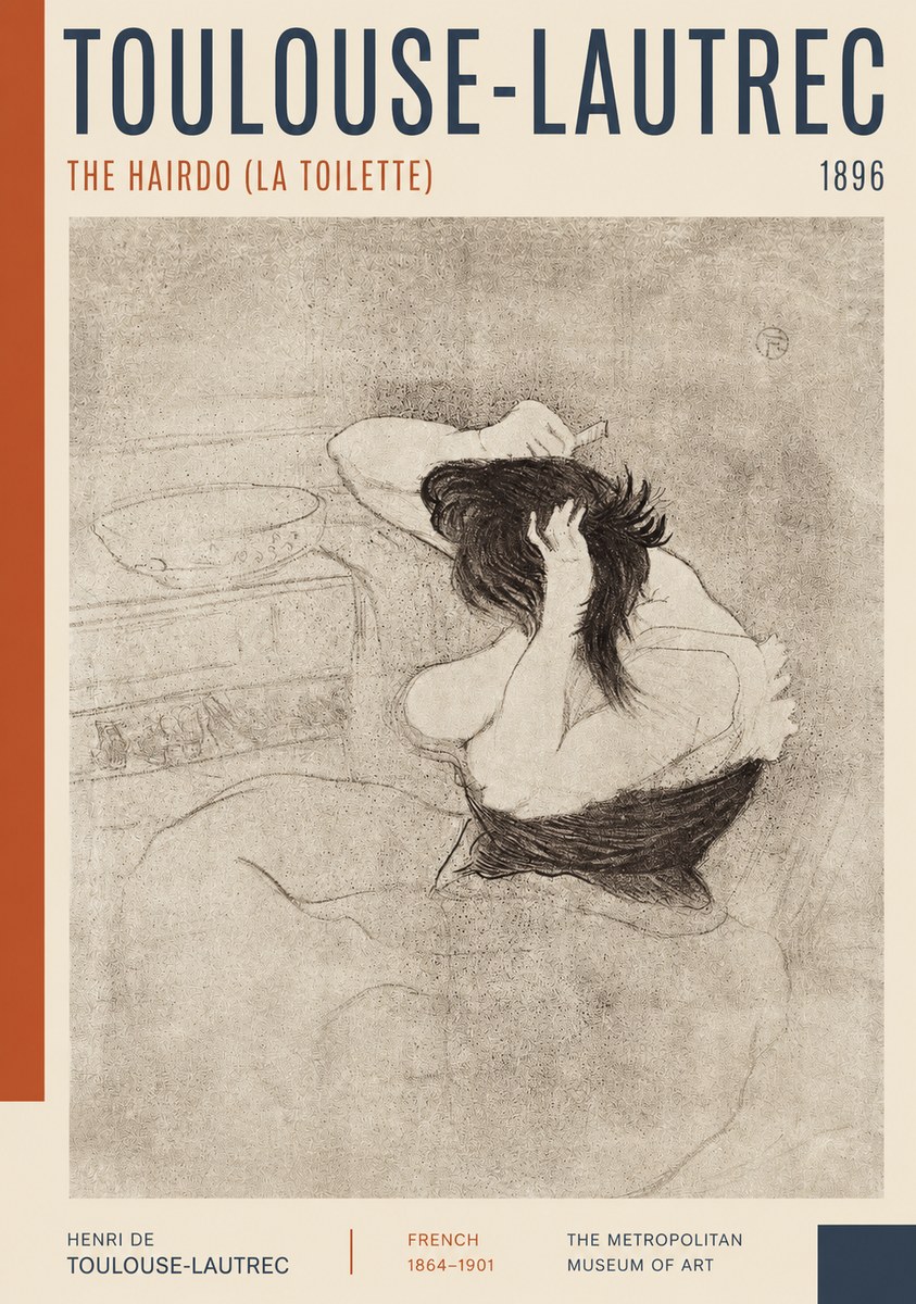 Toulouse-Lautrec The Hairdo (La Toilette) No2 - Plakat