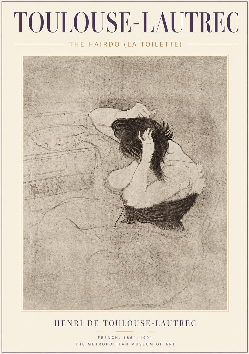 Toulouse-Lautrec The Hairdo (La Toilette) No4 - Plakat