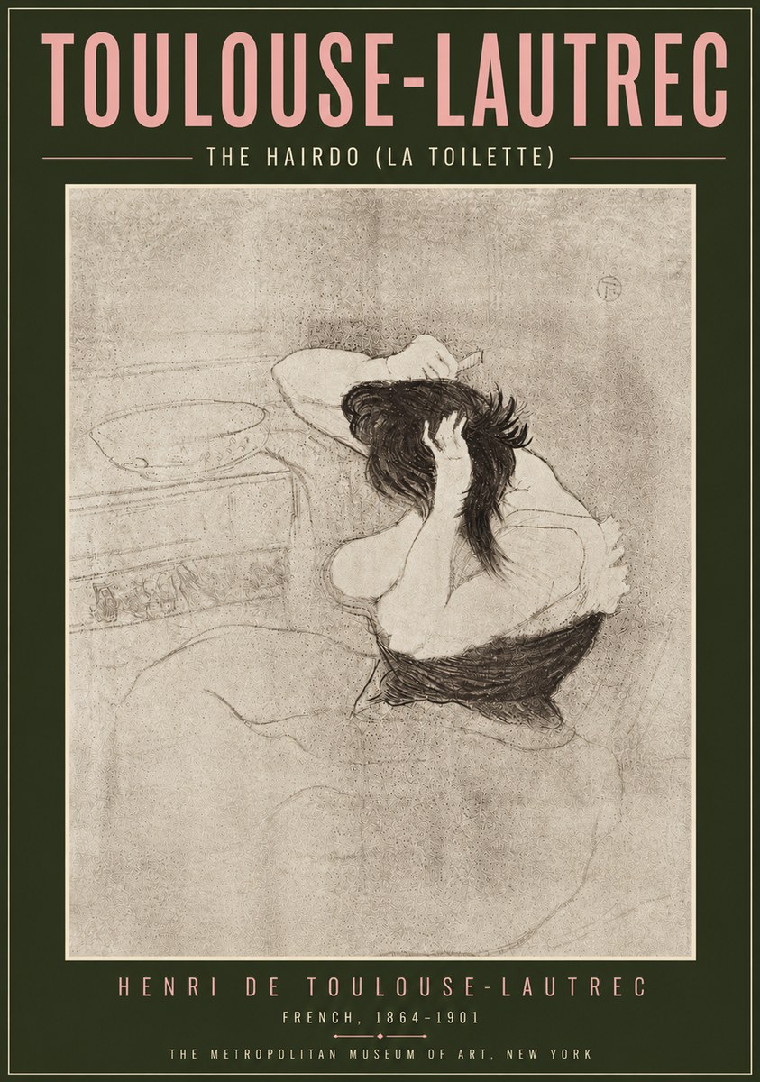 Toulouse-Lautrec The Hairdo (La Toilette) No5 - Plakat