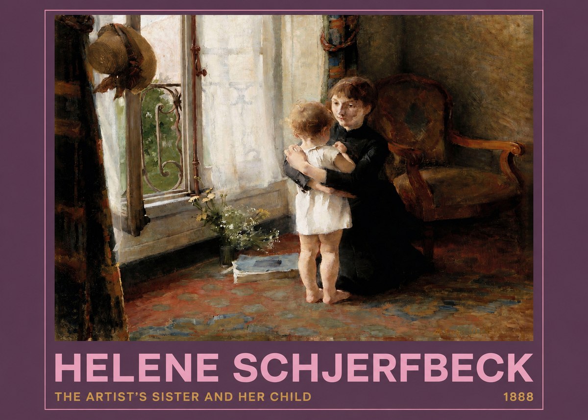Helene Schjerfbeck The Artist's Sister and Her Child No2 - Plakat
