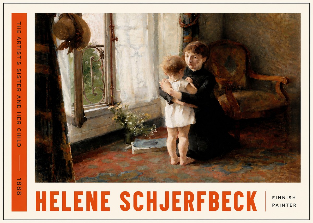 Helene Schjerfbeck The Artist's Sister and Her Child No6 - Plakat