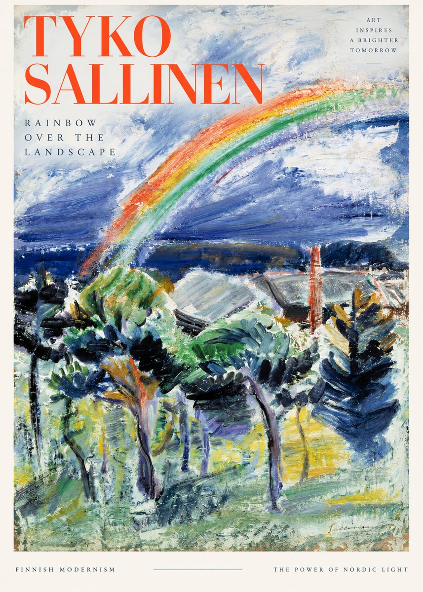 Tyko Sallinen Rainbow over the Landscape No3 - Plakat