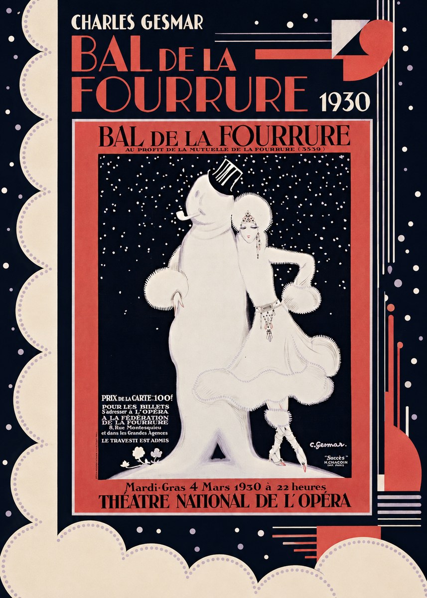 Charles Gesmar Bal De La Fourrure I No6 - Plakat