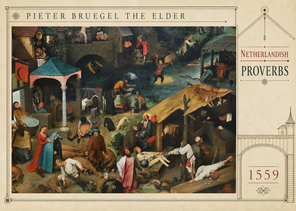Pieter Bruegel Netherlandish Proverbs V No3 - Plakat