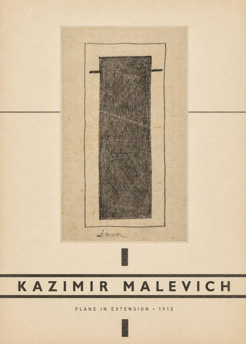Kazimir Malevich Plane in Extension No3 - Plakat