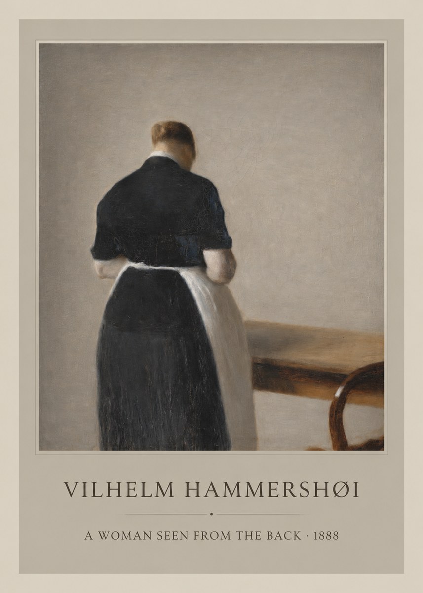 Vilhelm Hammershøi A Woman Seen from the Back No1 - Plakat