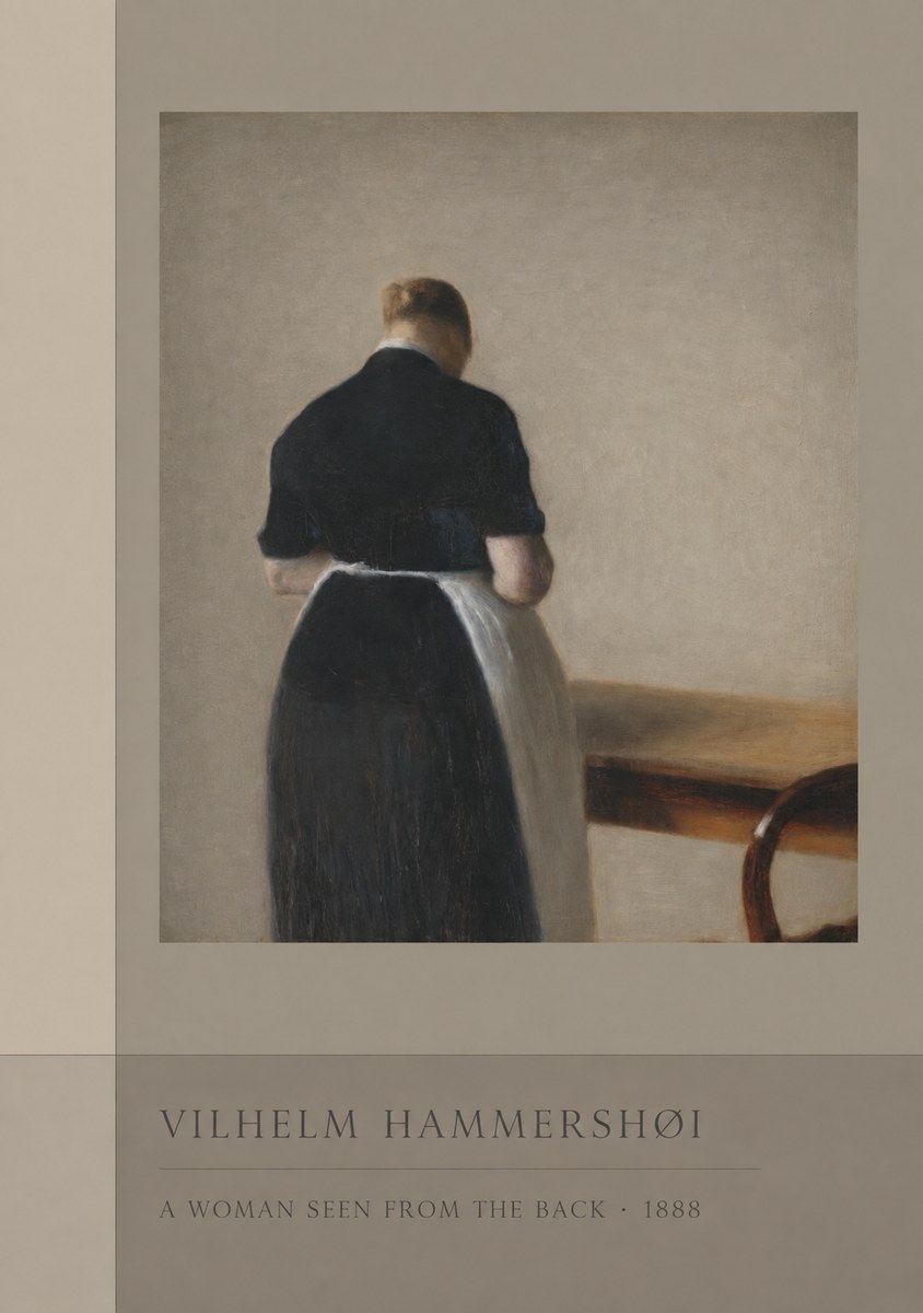 Vilhelm Hammershøi A Woman Seen from the Back No3 - Plakat