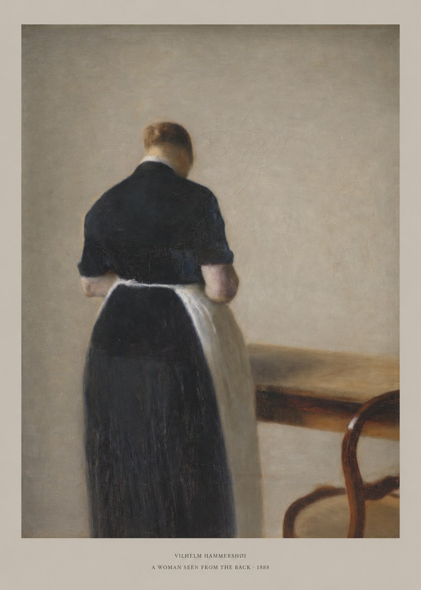 Vilhelm Hammershøi A Woman Seen from the Back No5 - Plakat
