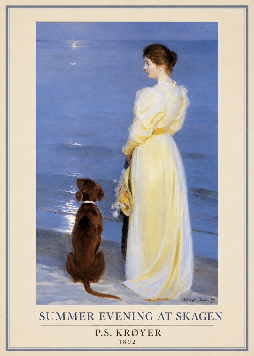 P.S. Krøyer Summer Evening at Skagen No1 - Plakat