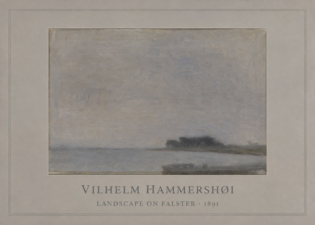 Vilhelm Hammershøi Landscape on Falster No1 - Plakat