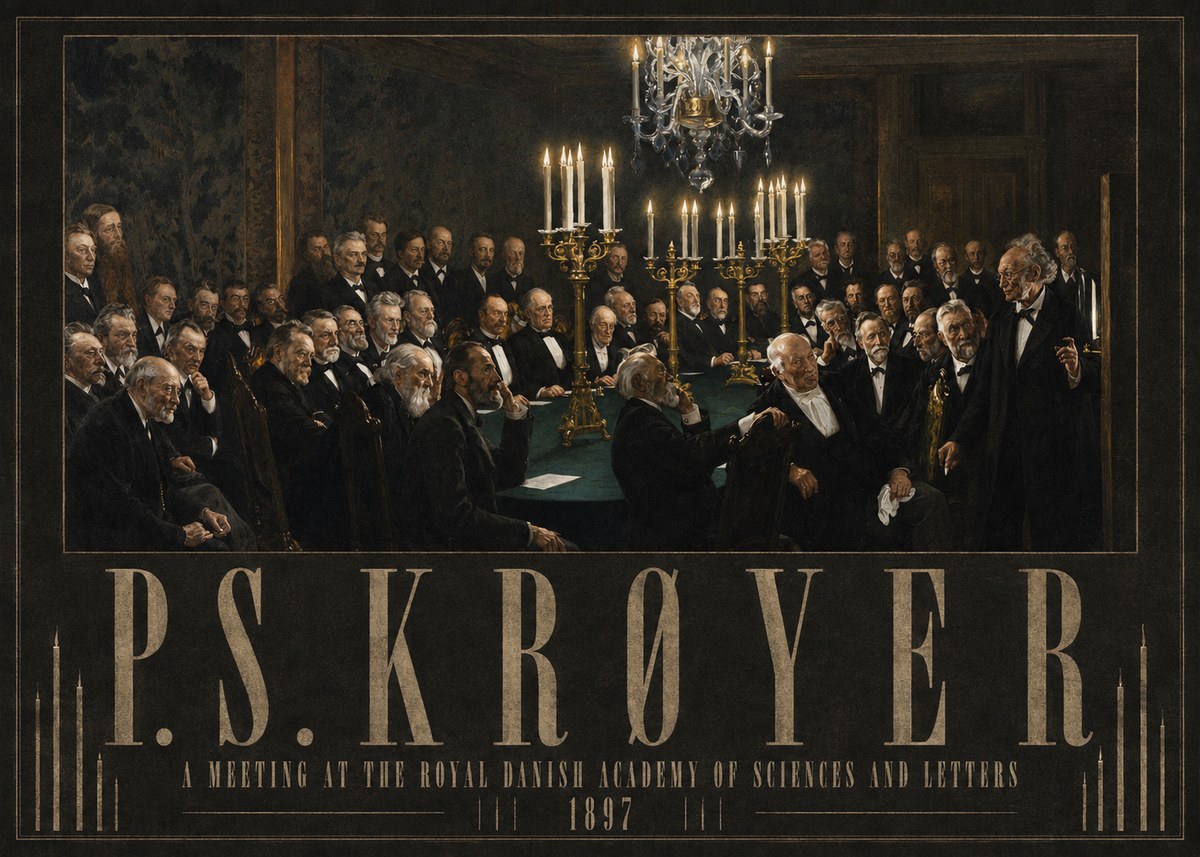 P.S. Krøyer A Meeting at the Royal Danish Academy of Sciences and Letters No3 - Plakat