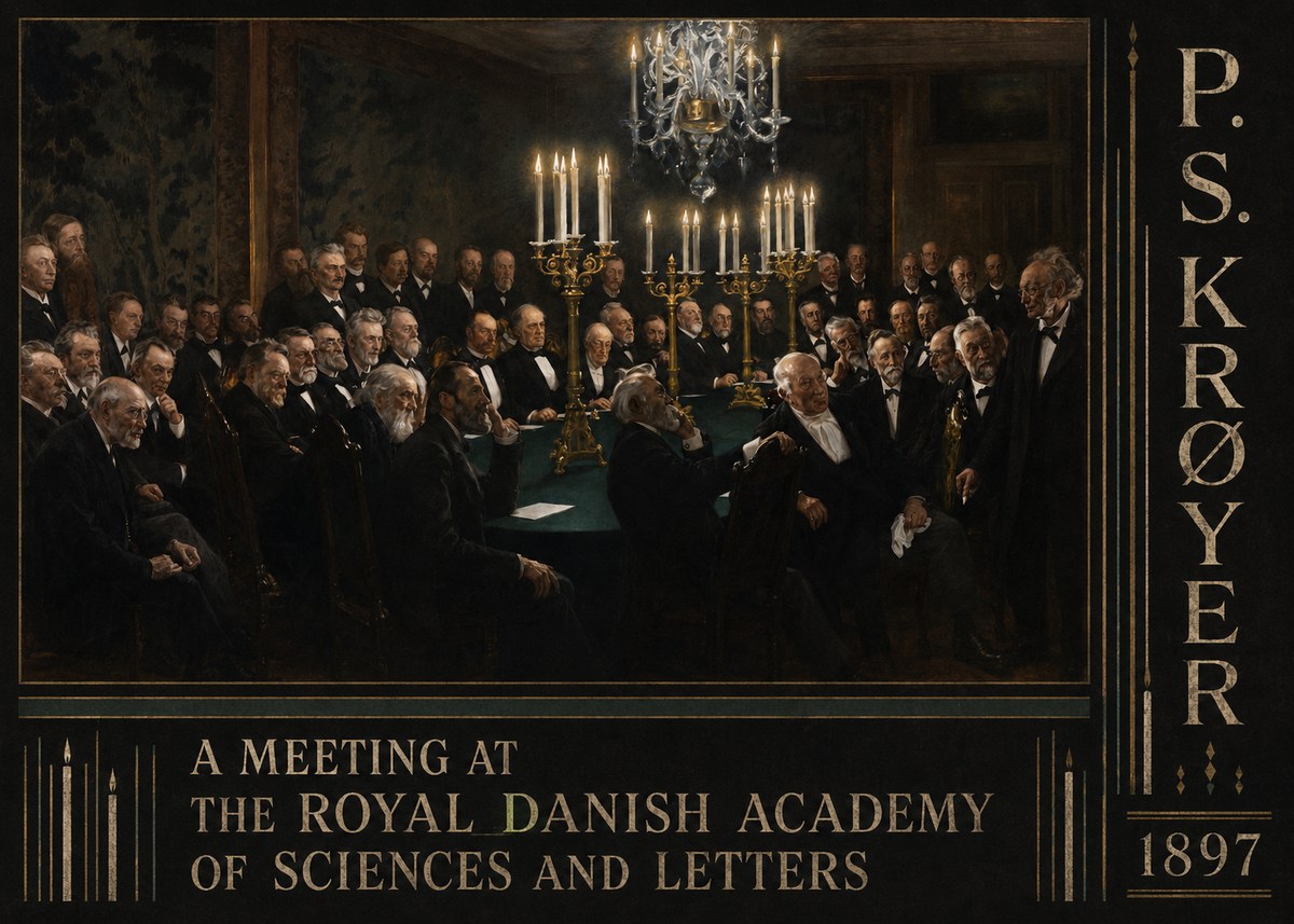 P.S. Krøyer A Meeting at the Royal Danish Academy of Sciences and Letters No5 - Plakat