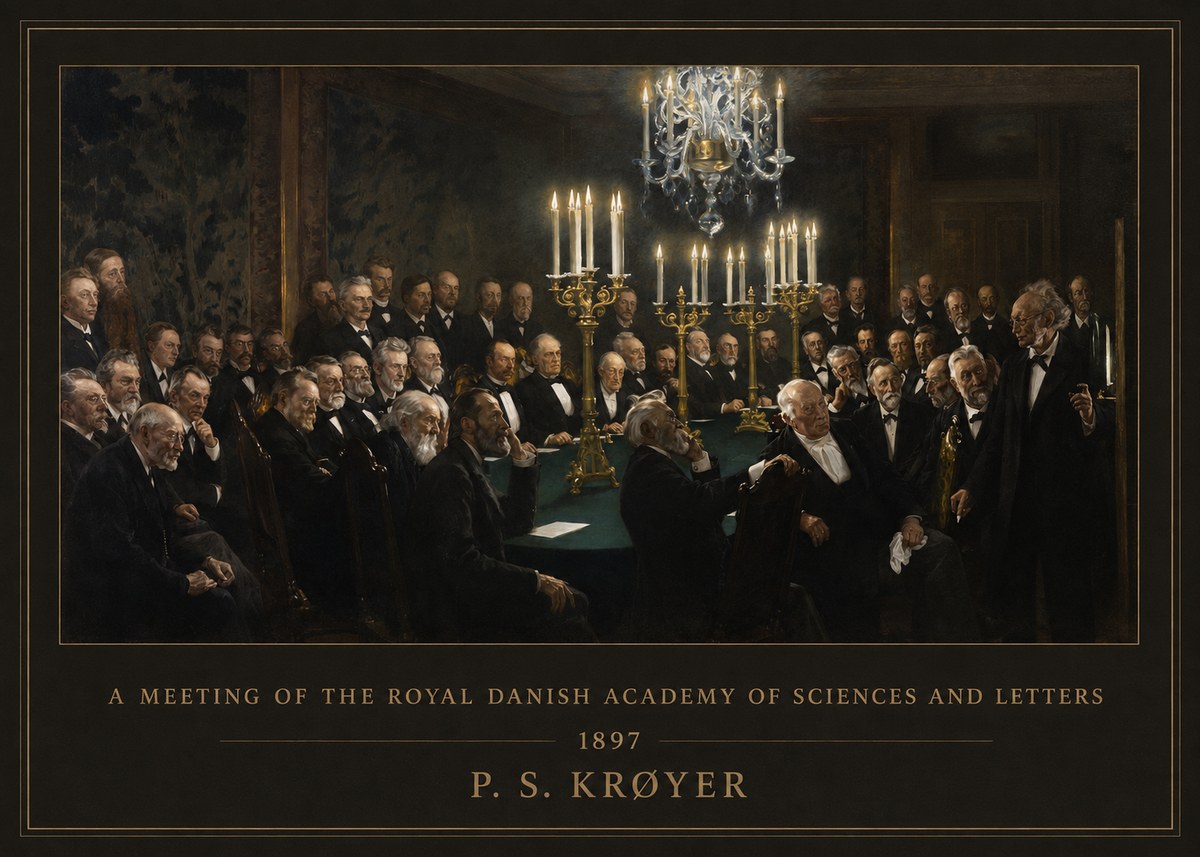 P.S. Krøyer A Meeting at the Royal Danish Academy of Sciences and Letters No6 - Plakat