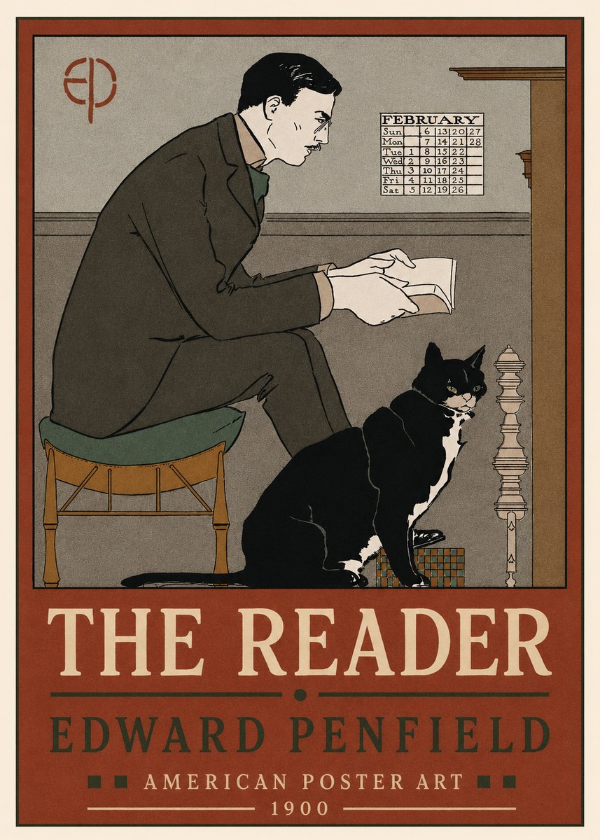 Edward Penfield The Reader I No2 - Plakat
