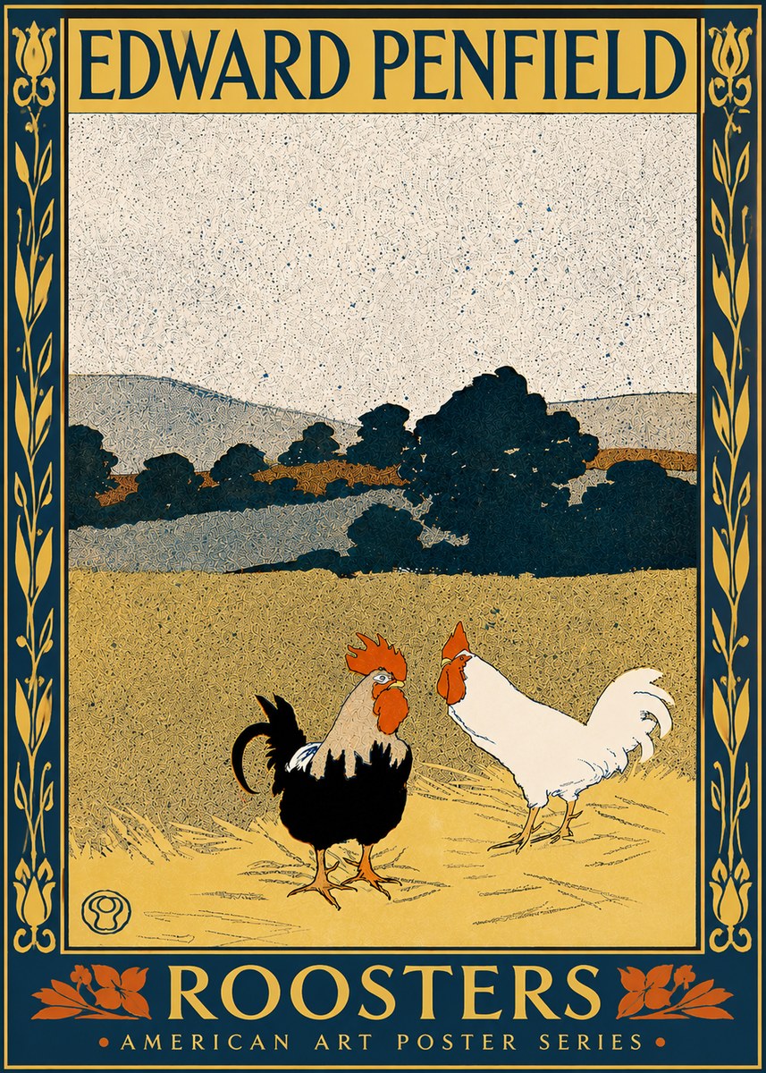 Edward Penfield Roosters No5 - Plakat
