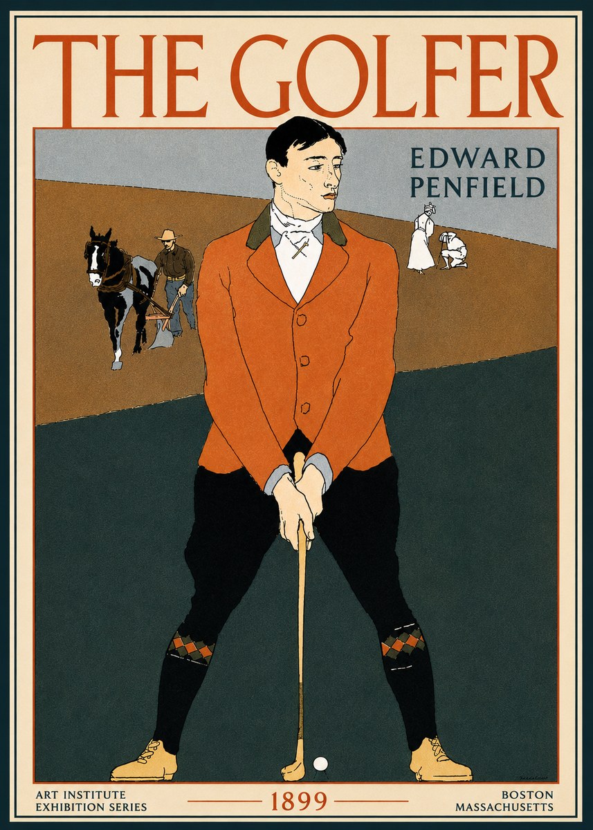 Edward Penfield The Golfer No5 - Plakat
