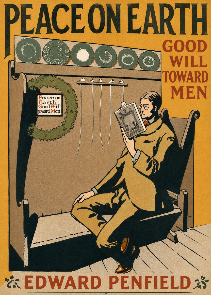 Edward Penfield Peace on Earth Good Will Toward Men No3 - Plakat