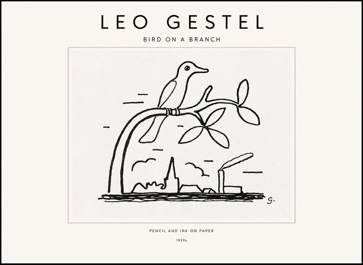 Leo Gestel Bird on a Branch No1 - Plakat