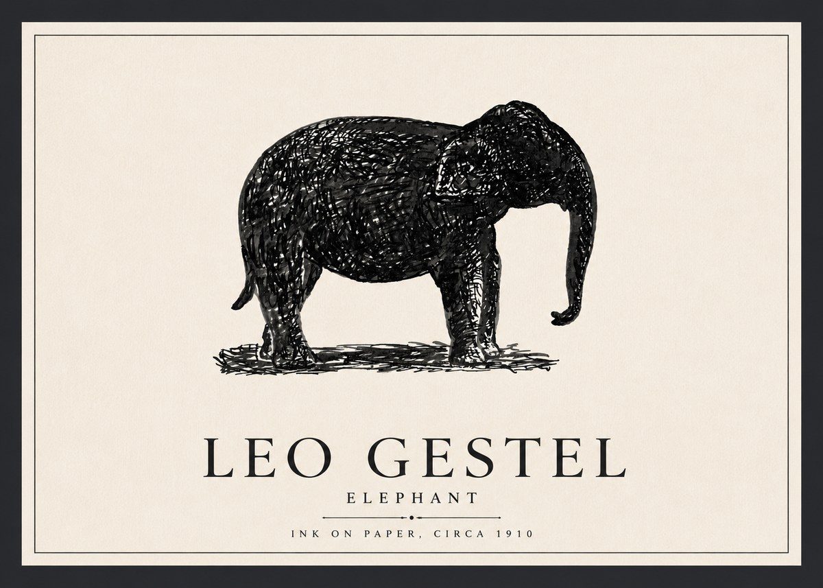 Leo Gestel Elephant No4 - Plakat
