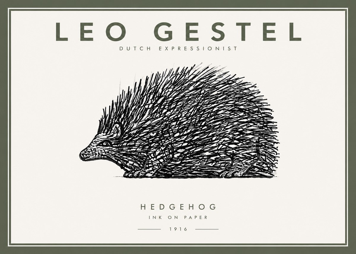 Leo Gestel Hedgehog No5 - Plakat