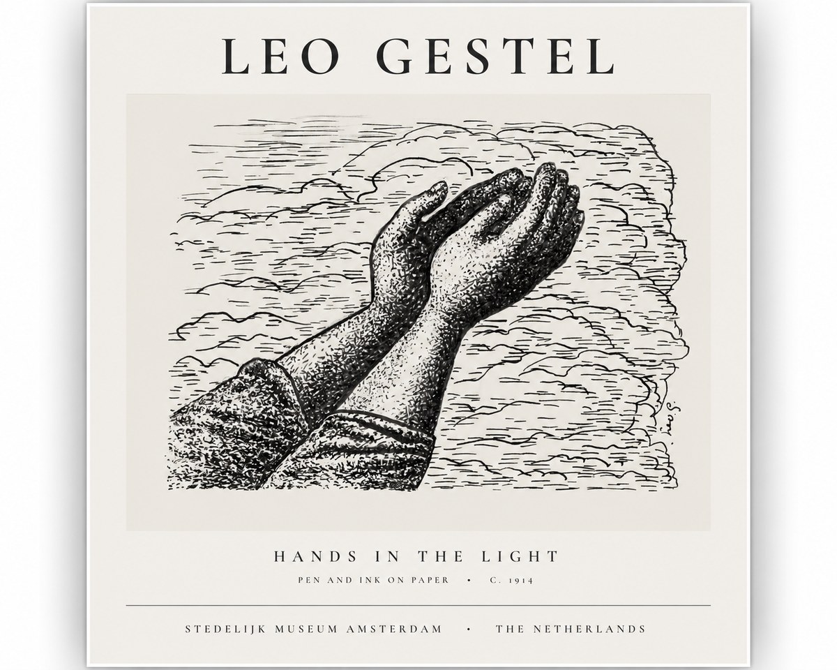Leo Gestel Hands in the Light No1 - Plakat