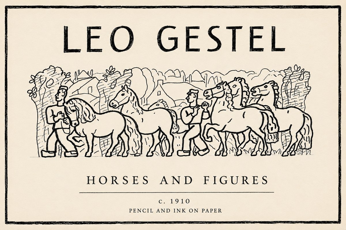 Leo Gestel Horses and Figures No6 - Plakat