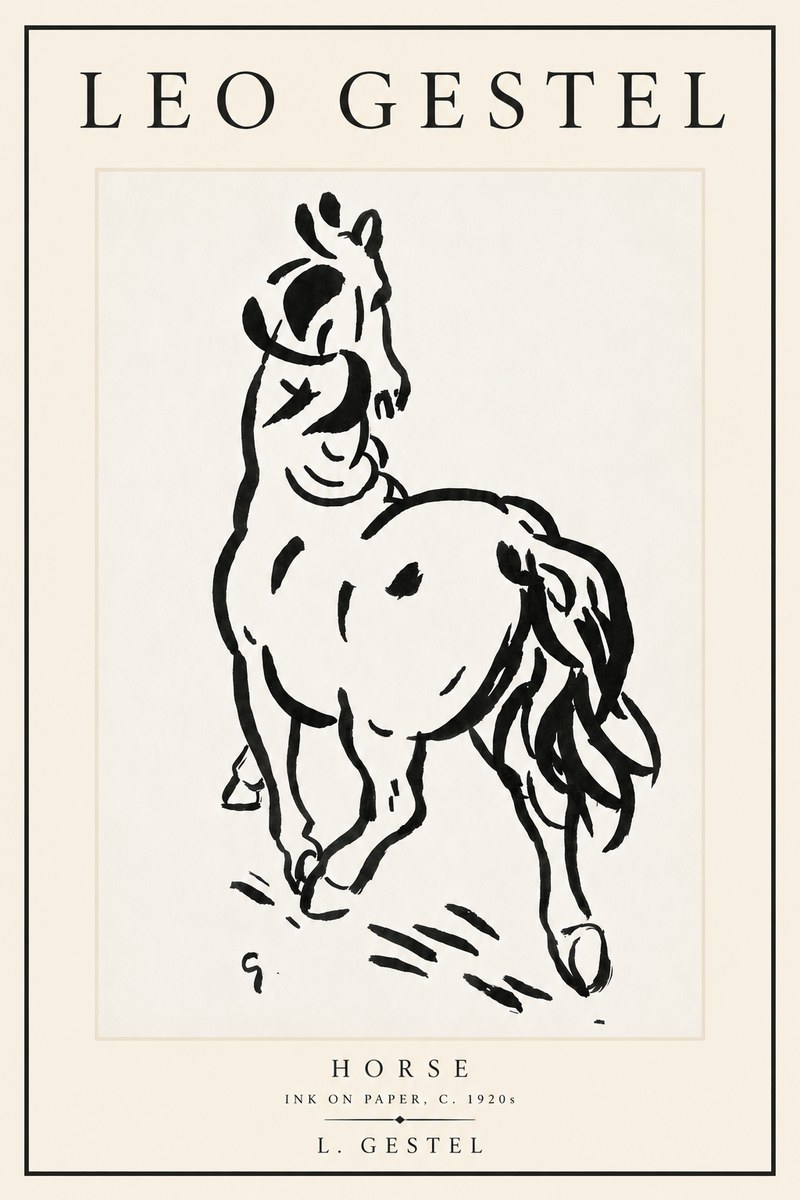 Leo Gestel Horse No5 - Plakat