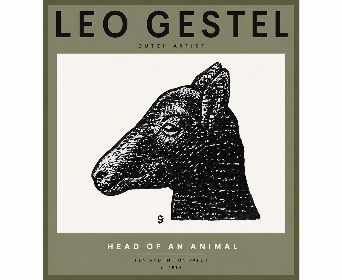 Leo Gestel Head of an Animal No3 - Plakat