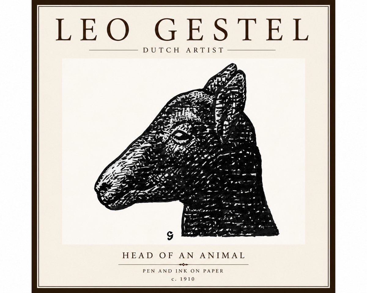 Leo Gestel Head of an Animal No6 - Plakat