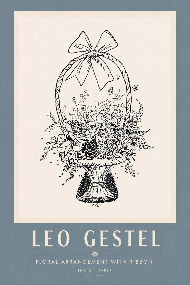 Leo Gestel Floral Arrangement with Ribbon No5 - Plakat