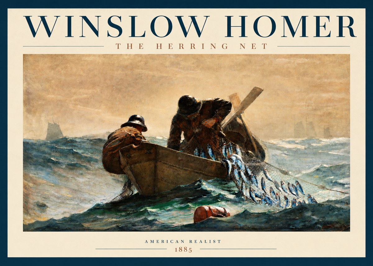 Winslow Homer The Herring Net I No2 - Plakat