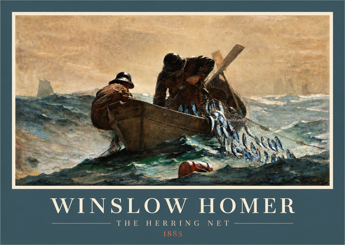 Winslow Homer The Herring Net I No3 - Plakat
