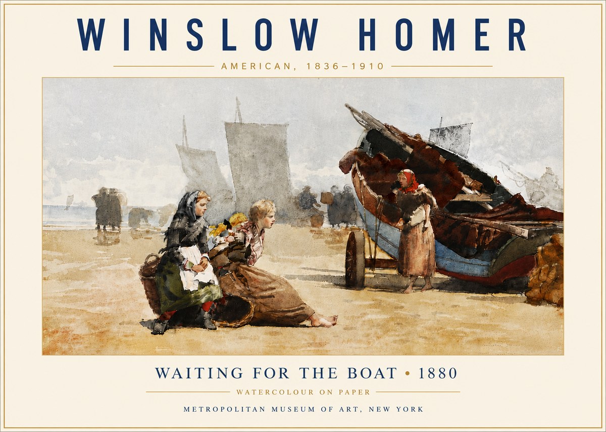Winslow Homer Waiting for the Boat No6 - Plakat