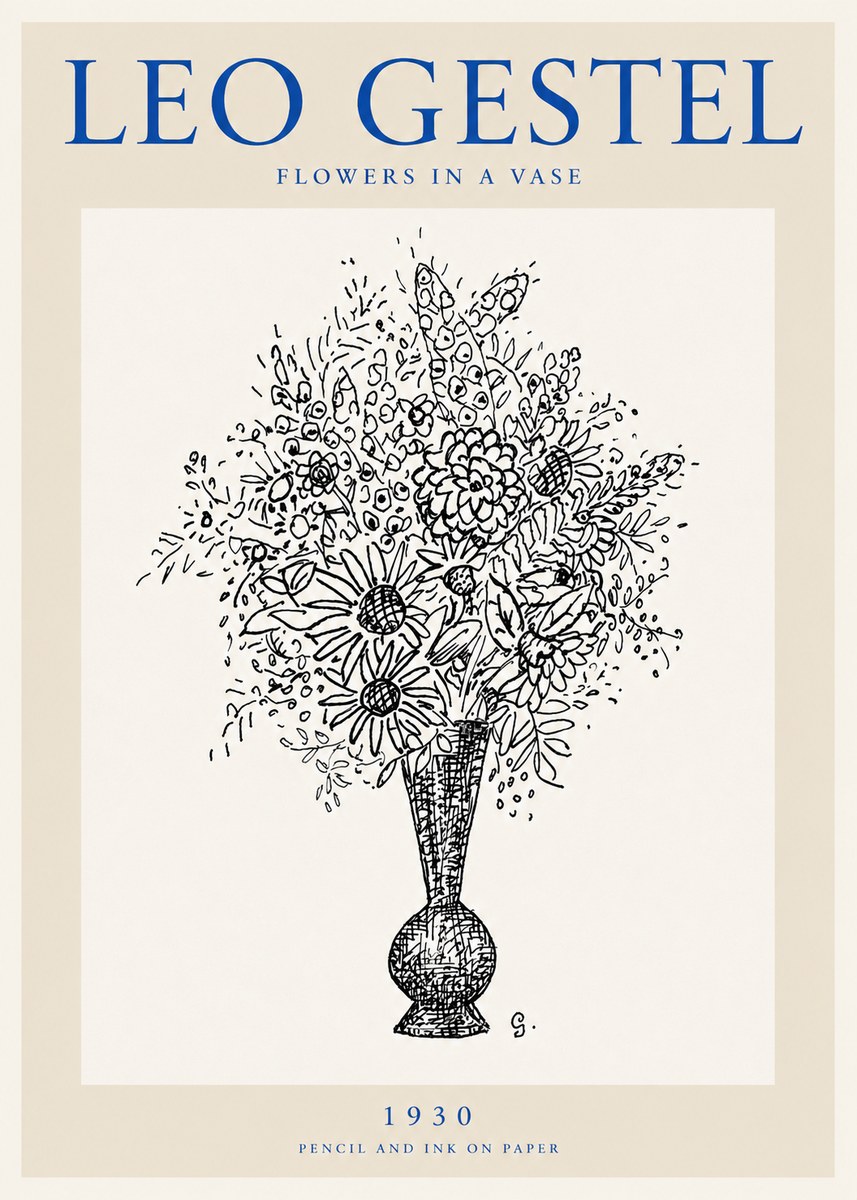 Leo Gestel Flowers in a Vase No4 - Plakat
