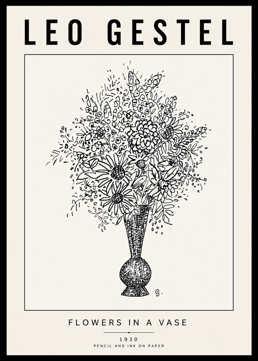Leo Gestel Flowers in a Vase No6 - Plakat