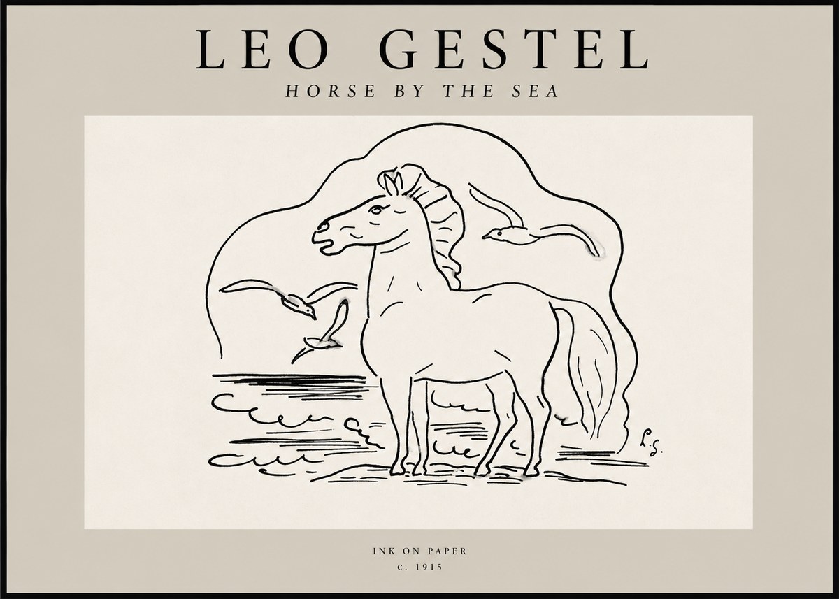 Leo Gestel Horse by the Sea No2 - Plakat