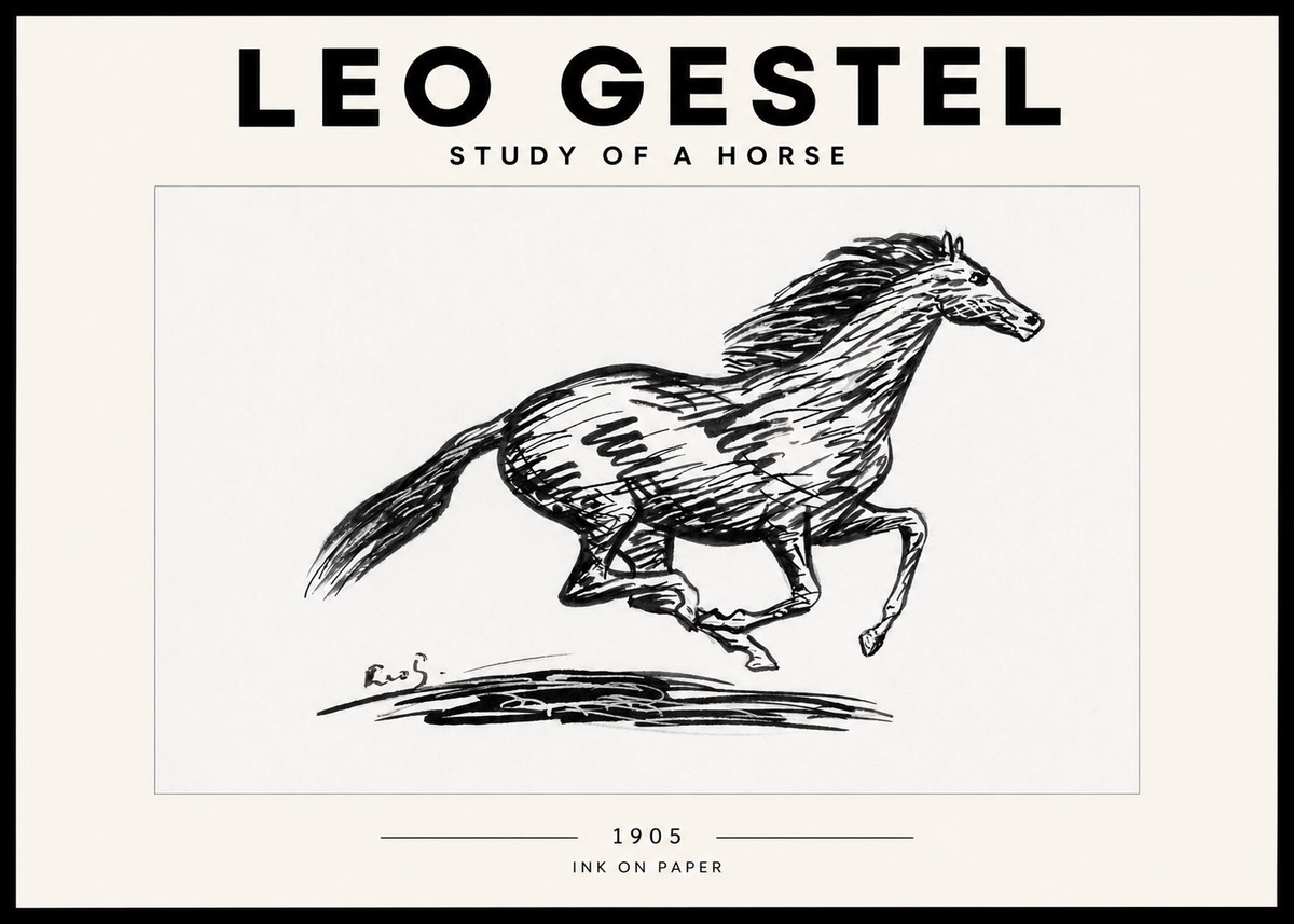 Leo Gestel Study of a Horse No2 - Plakat