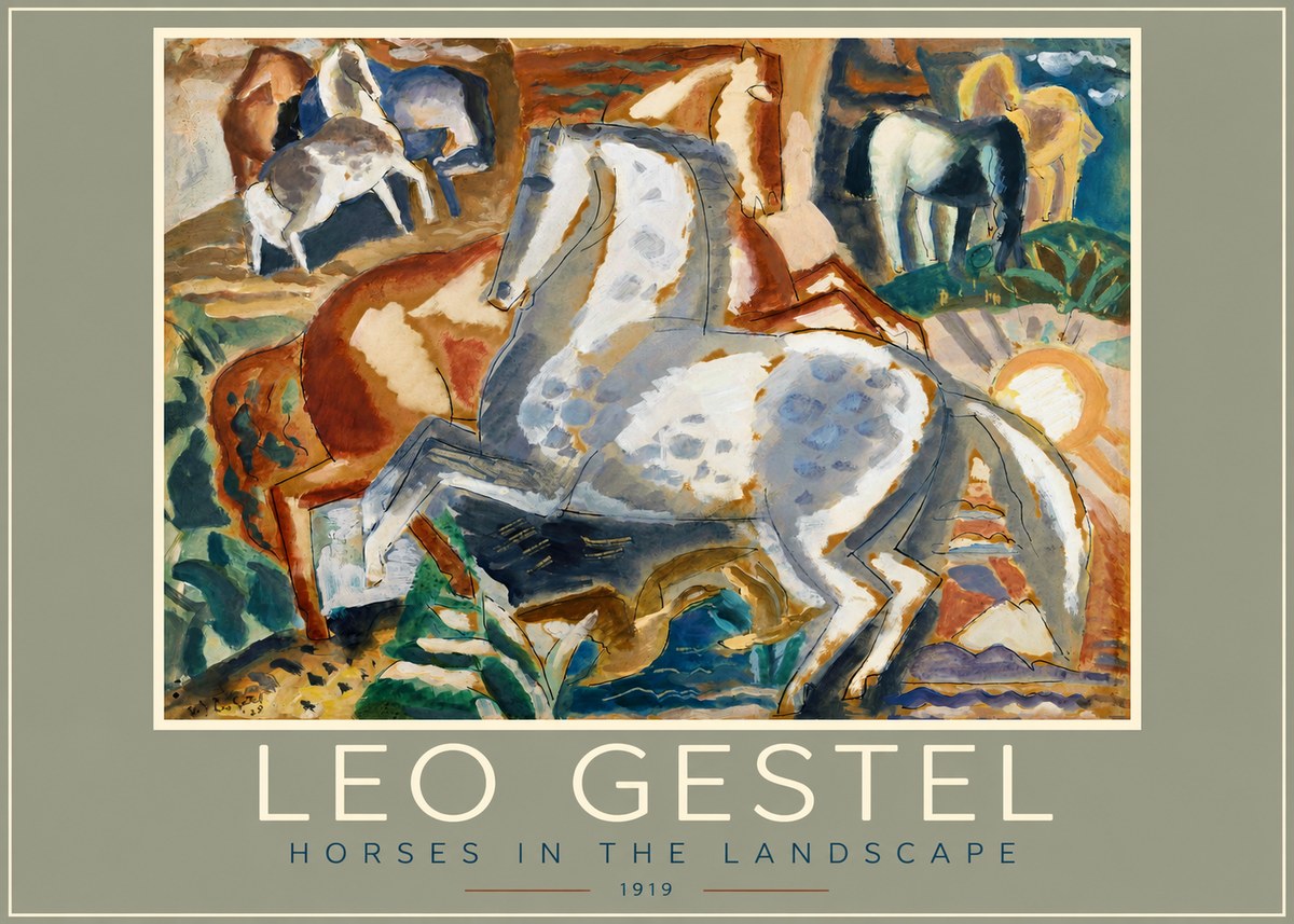 Leo Gestel Horses in the Landscape No2 - Plakat