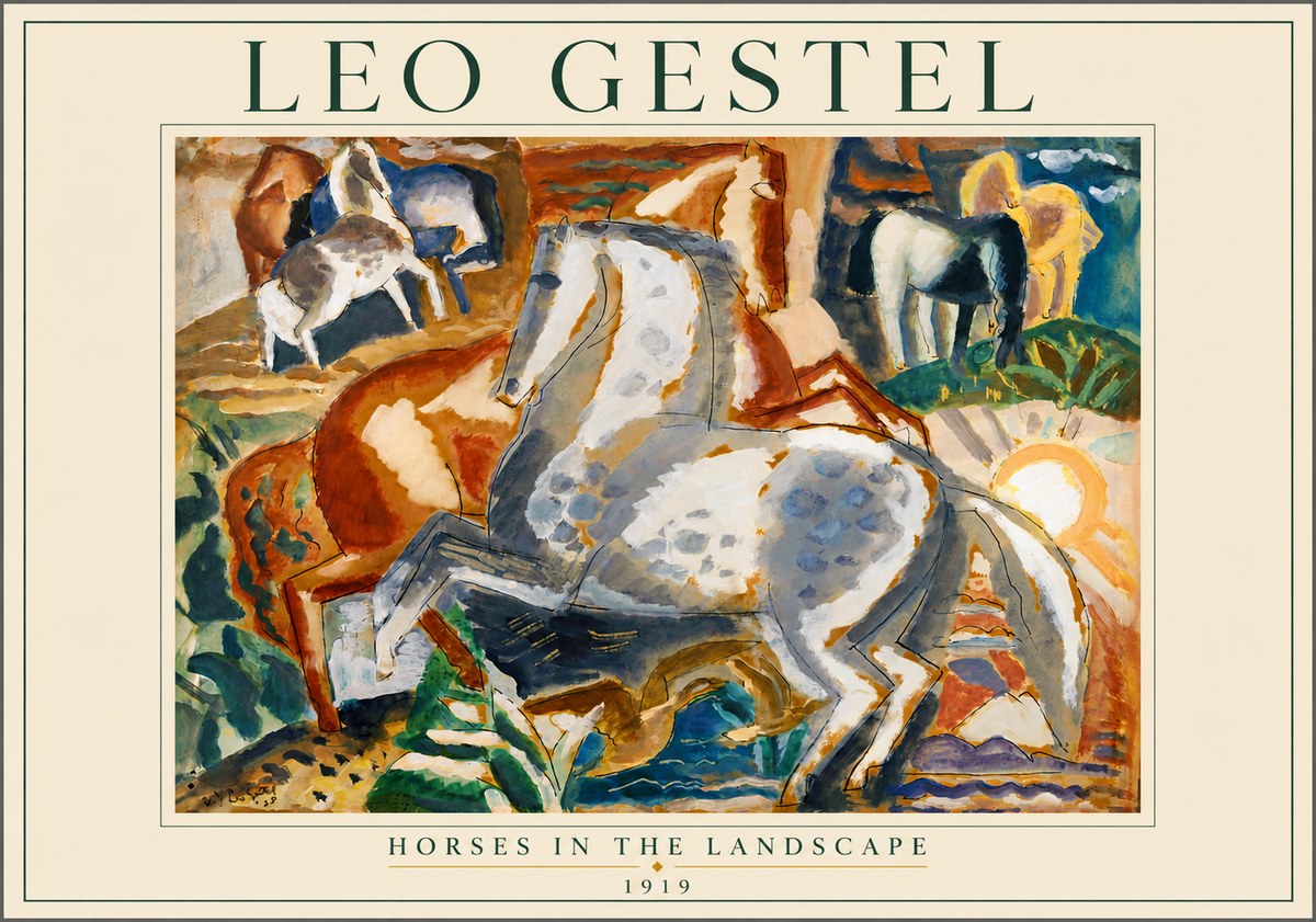 Leo Gestel Horses in the Landscape No4 - Plakat