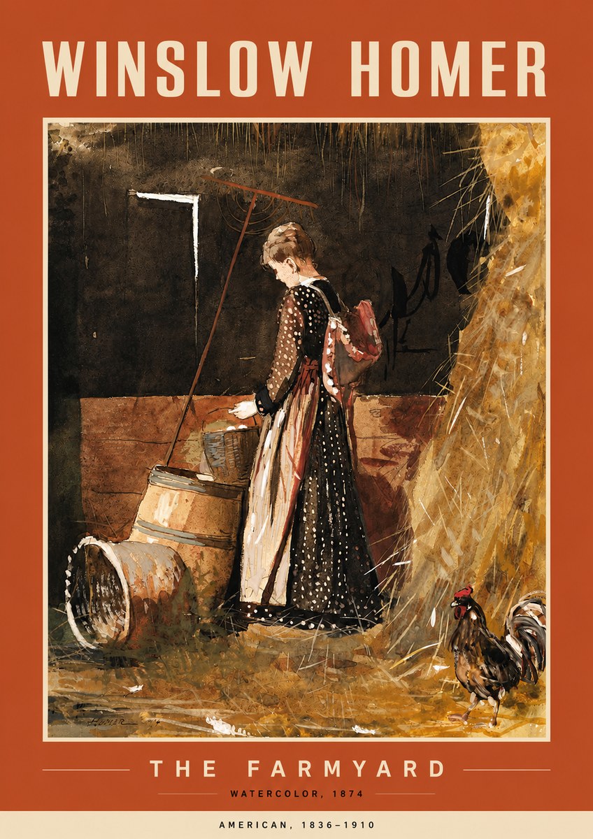 Winslow Homer The Farmyard No4 - Plakat