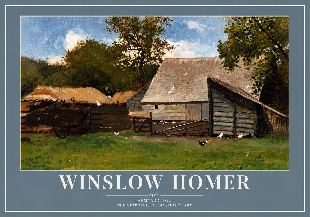 Winslow Homer Farmyard, 1872 No5 - Plakat