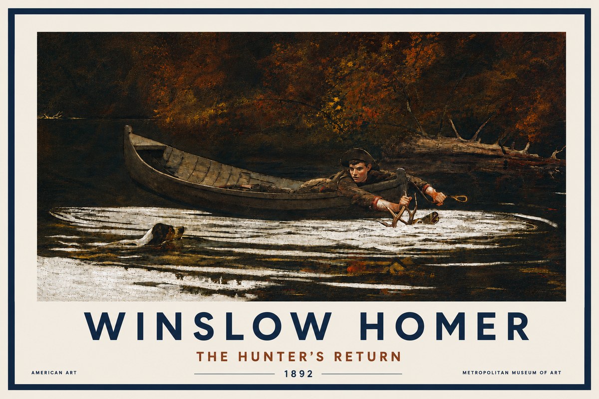 Winslow Homer The Hunter's Return No4 - Plakat