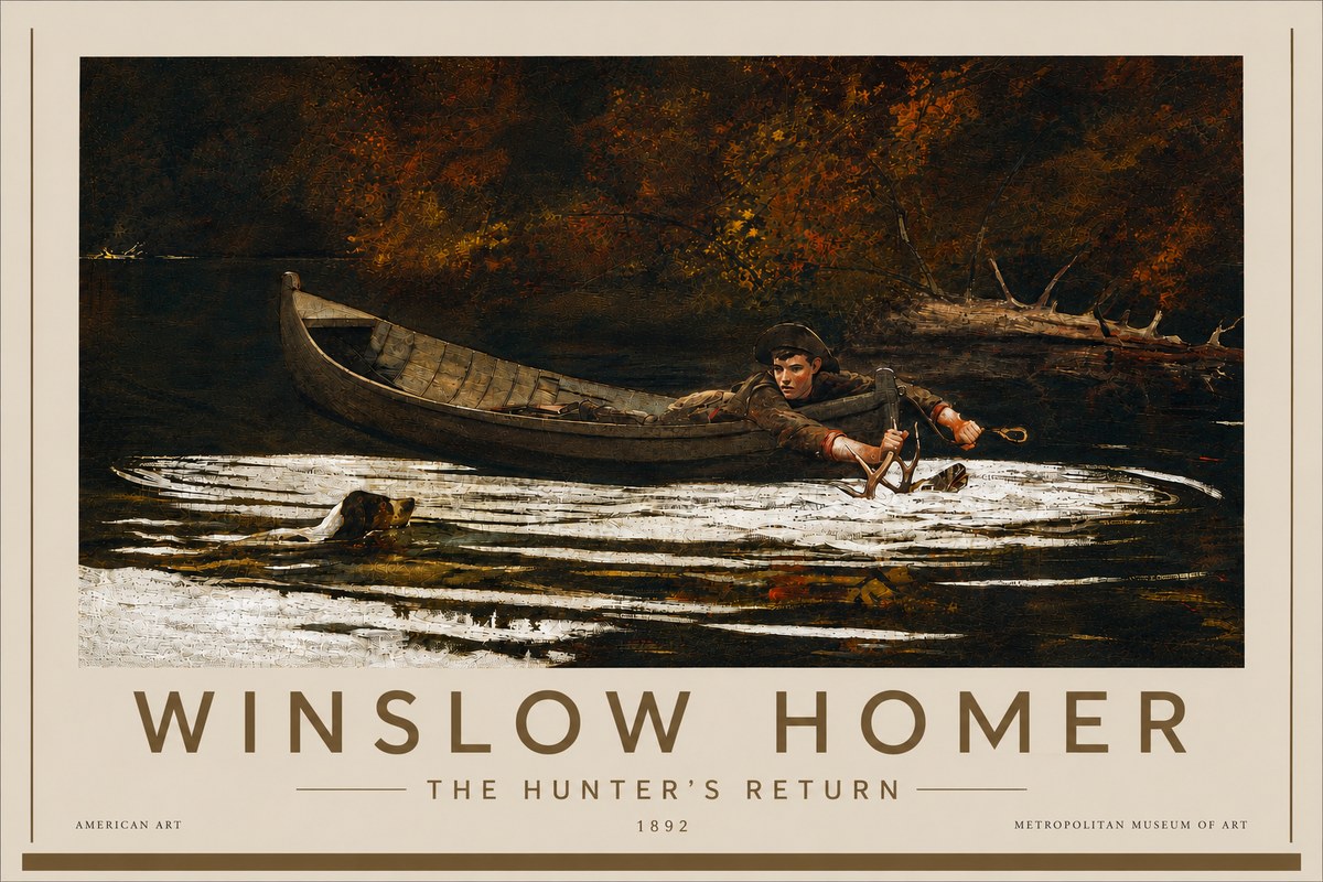Winslow Homer The Hunter's Return No6 - Plakat