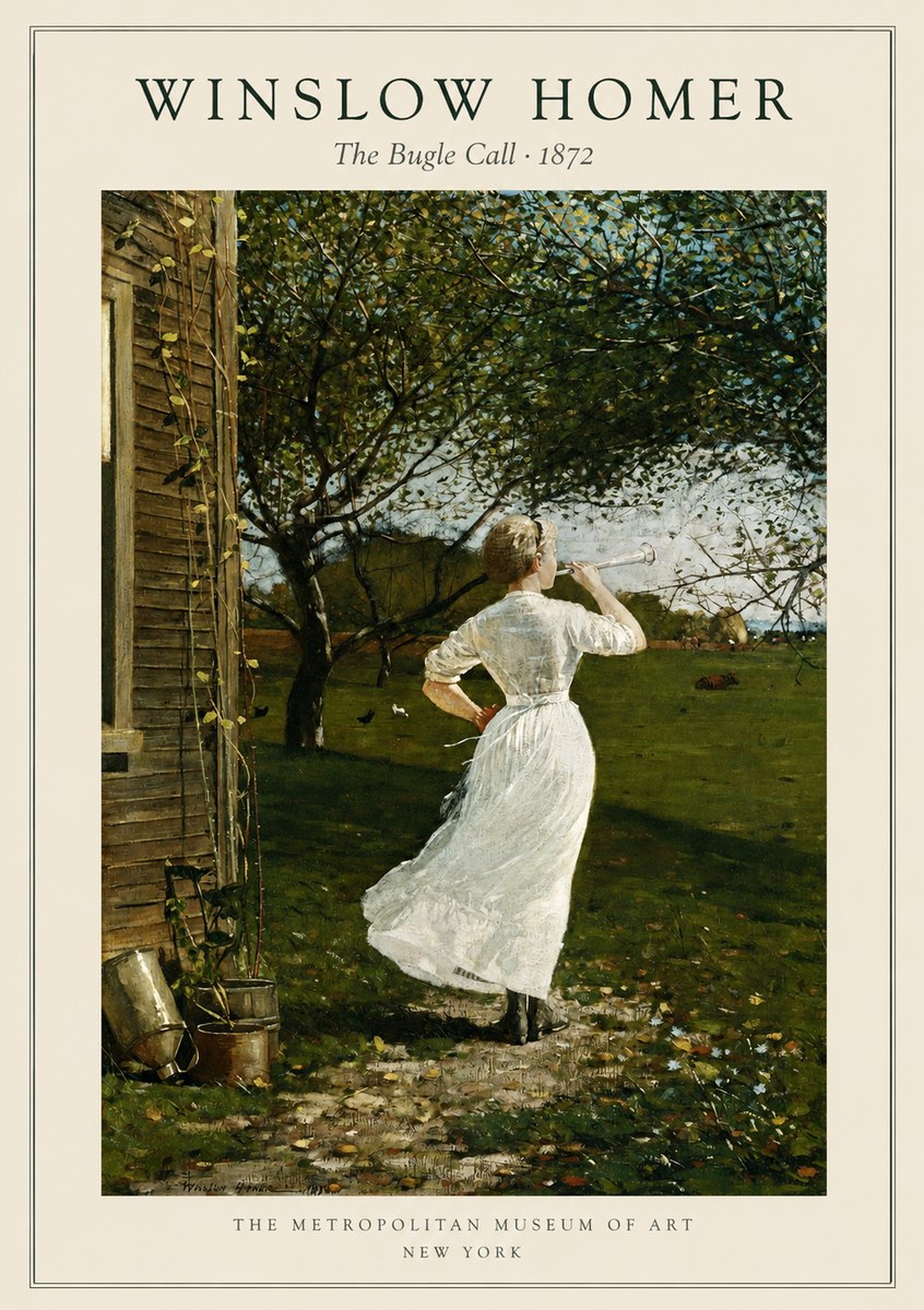 Winslow Homer The Bugle Call No1 - Plakat
