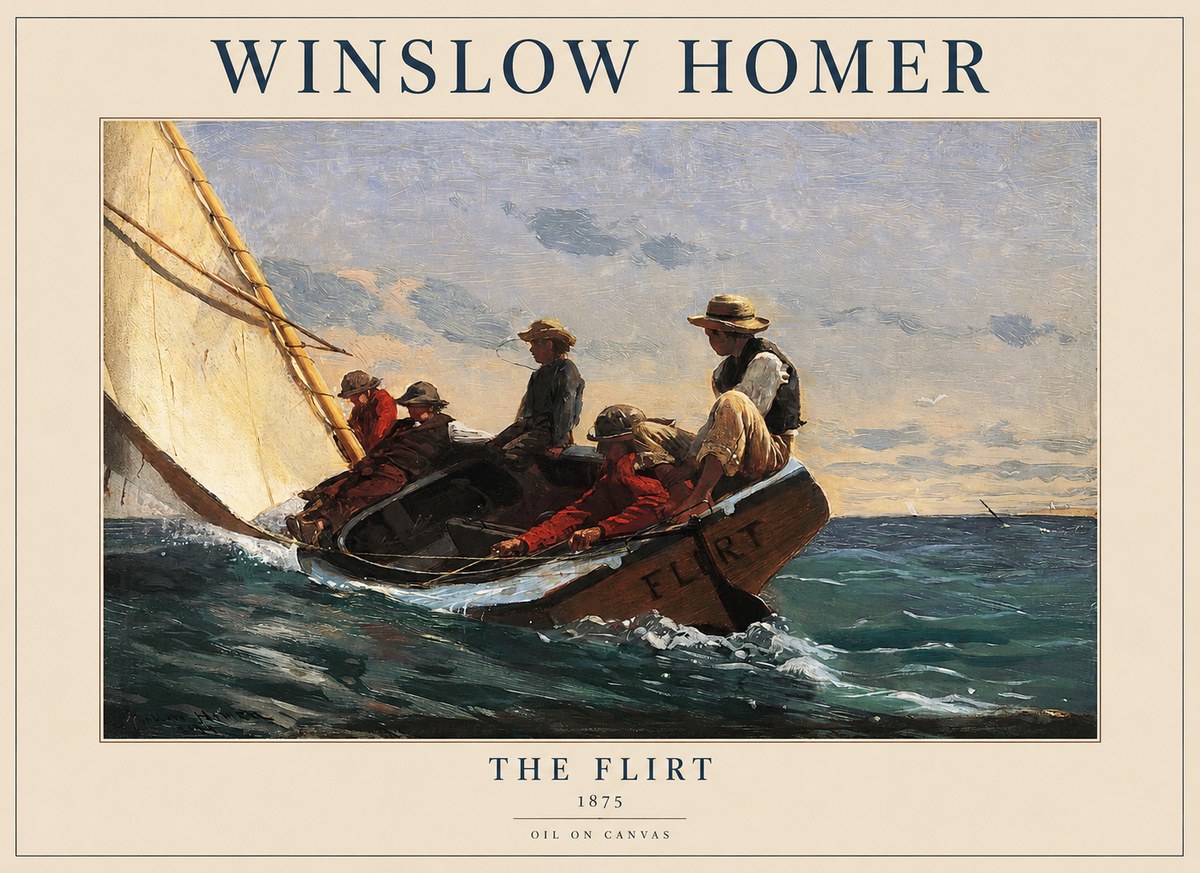 Winslow Homer The Flirt No1 - Plakat