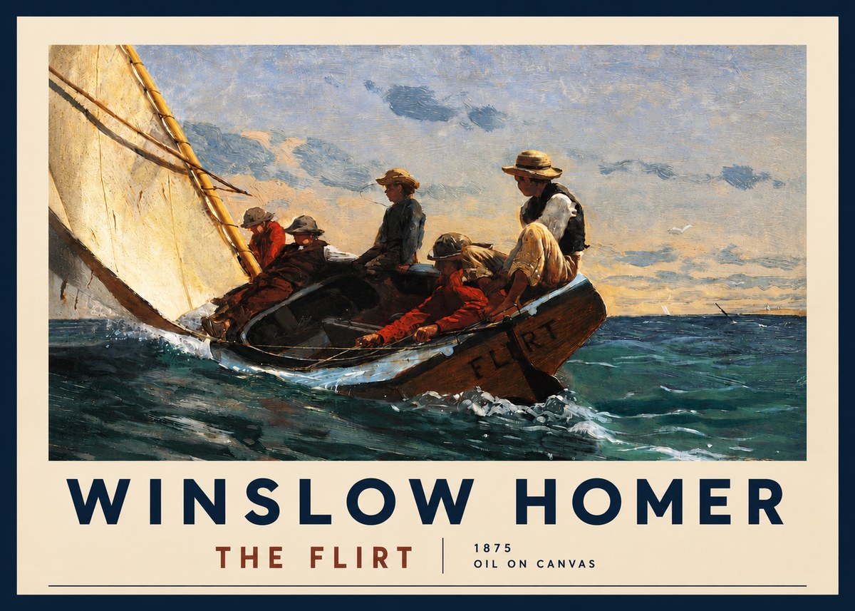 Winslow Homer The Flirt No3 - Plakat