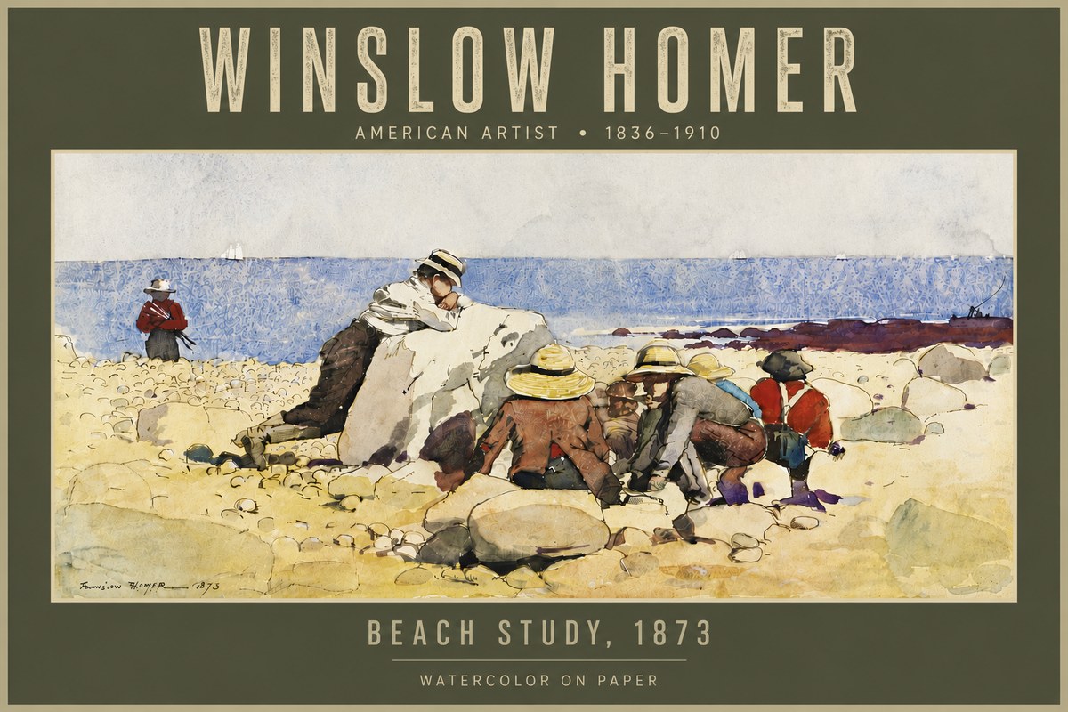 Winslow Homer Beach Study No5 - Plakat