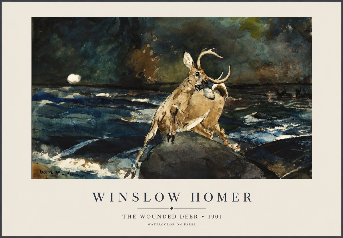 Winslow Homer The Wounded Deer No1 - Plakat