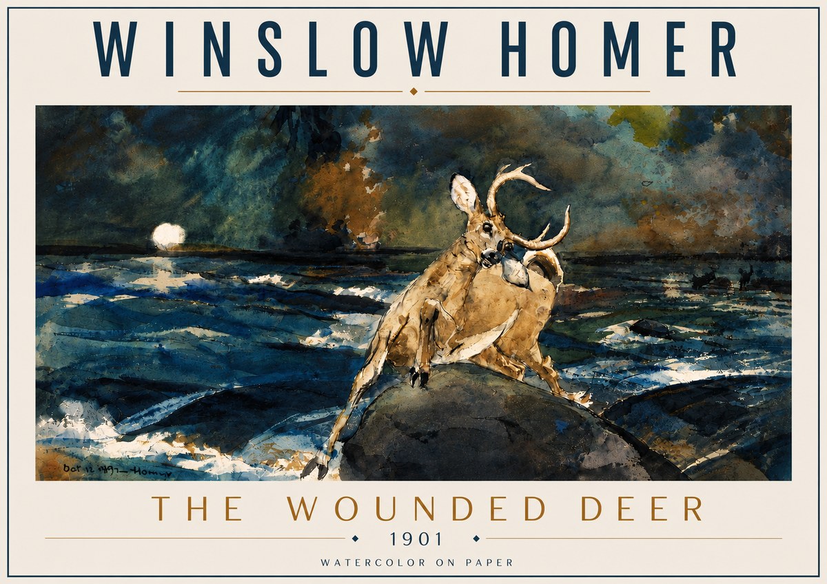 Winslow Homer The Wounded Deer No5 - Plakat